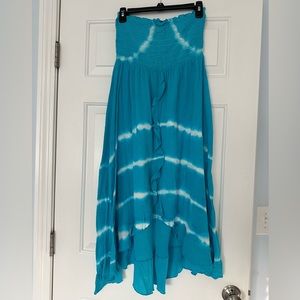 Raviya Blue Turquoise Strapless Summer Coverup or Dress Size Medium